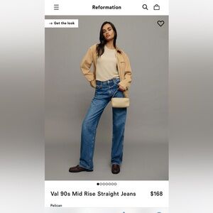 Reformation Val 90s Mid Rise Straight Jeans